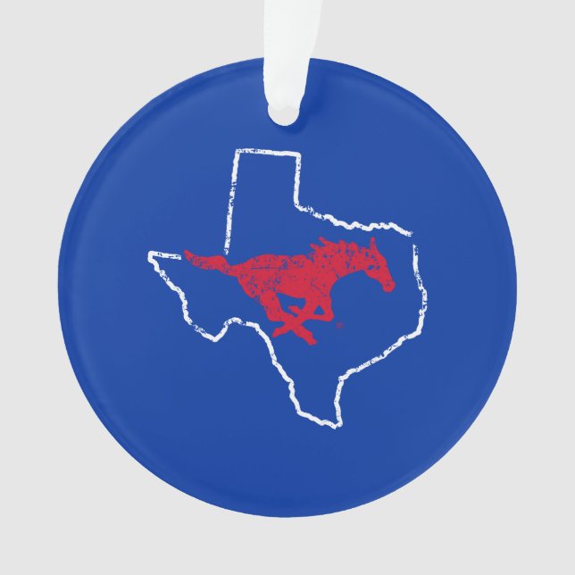 SMU Mustangs State Love Ornament (Front)