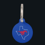SMU Mustangs State Love Pet ID Tag<br><div class="desc">Check out these Southern Methodist University designs! Show off your SMU pride with these new University products. These make the perfect gifts for the SMU Mustang student, alumni, family, friend or fan in your life. All of these Zazzle products are customizable with your name, class year, or club. Go Stangs!...</div>