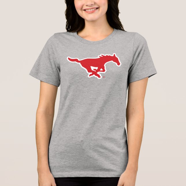 SMU Mustangs Tri-Blend Shirt (Front)