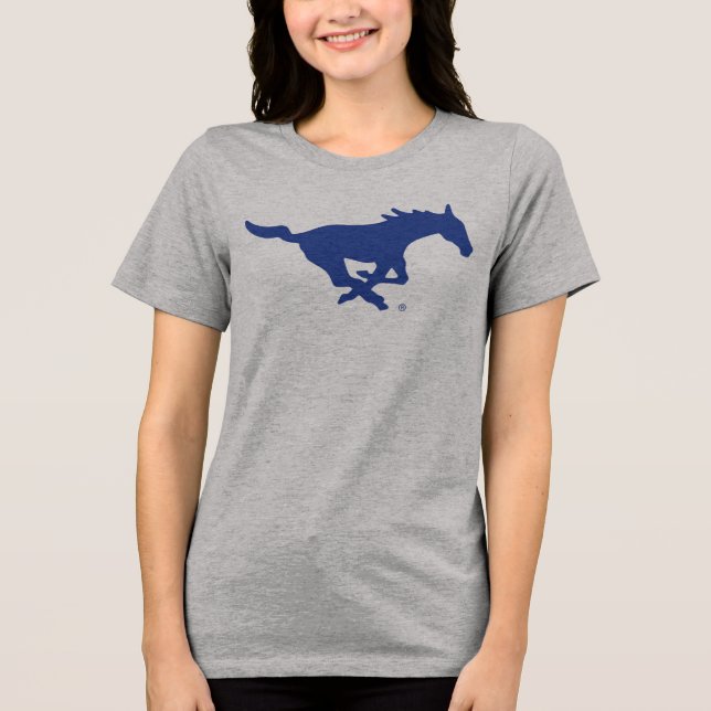SMU Mustangs Tri-Blend Shirt (Front)