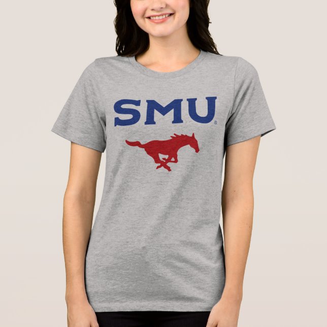SMU Mustangs Tri-Blend Shirt (Front)
