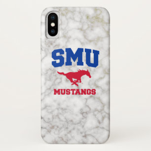 SMU Mustangs White Marble iPhone X Case