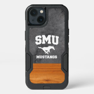 SMU Mustangs Wood Cement Half White iPhone 13 Case