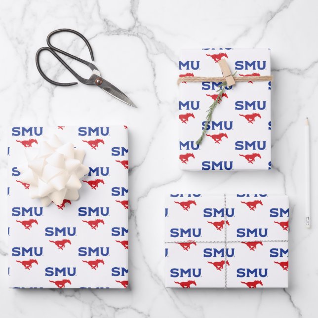 SMU Mustangs Wrapping Paper Sheets (Front)