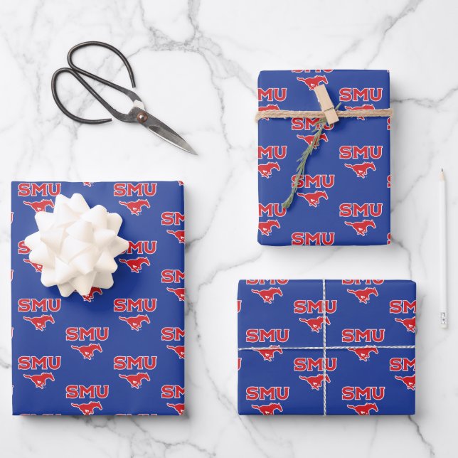 SMU Mustangs Wrapping Paper Sheets (Front)