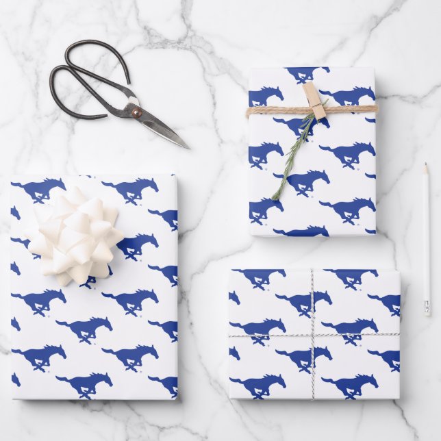 SMU Mustangs Wrapping Paper Sheets (Front)