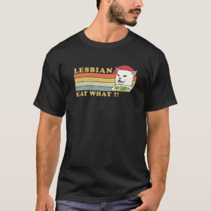 smudge cat meme lesbian eat what T-Shirt