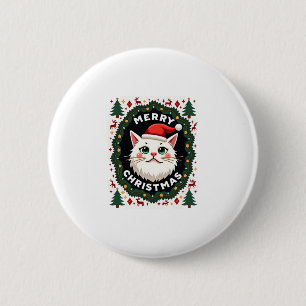 Smudge Cat Ugly Christmas Sweater  (1) Button