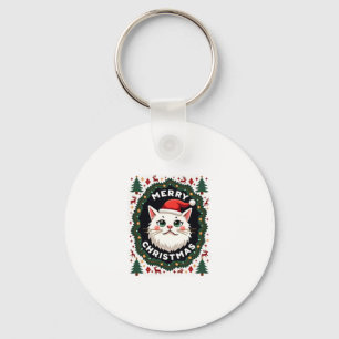 Smudge Cat Ugly Christmas Sweater  (1) Keychain