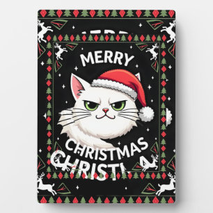Smudge Cat Ugly Christmas Sweater  (1) Plaque