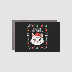 Smudge Cat Ugly Christmas Sweater (2) Car Magnet