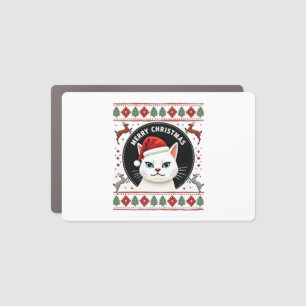Smudge Cat Ugly Christmas Sweater (3) Car Magnet