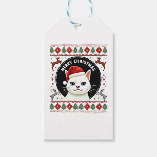 Smudge Cat Ugly Christmas Sweater (3) Gift Tags