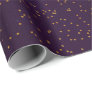 Smudge Plum Purple with Gold Confetti Dots Wrapping Paper