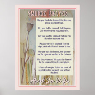 Smudge Prayer for Cleansing Energy Poster