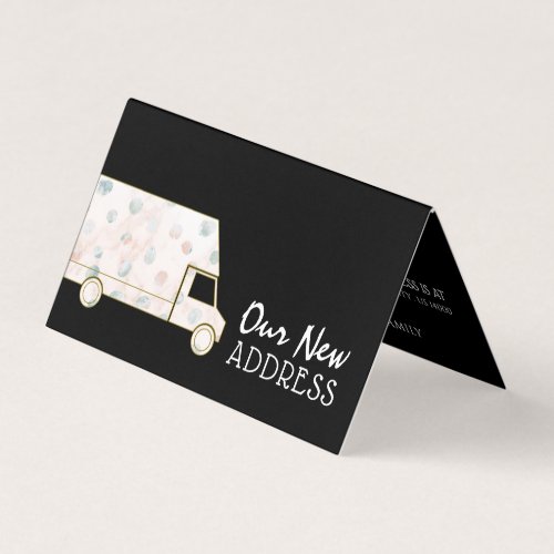 Smudged Dots Removal Van Change of Address Card