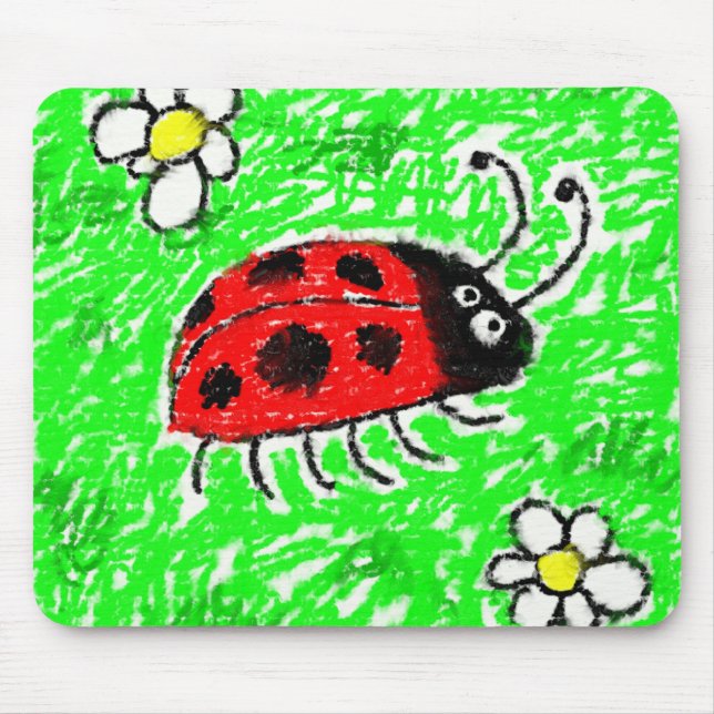 Smudgy Ladybug Mouse Pad (Front)