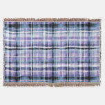 Smudgy Modern Purple Plaid Throw Blanket