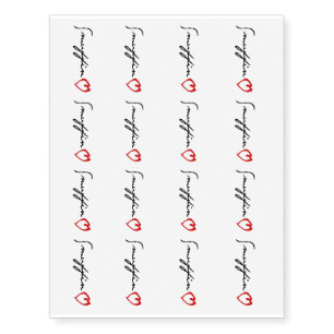 Smuffin Red Heart Temporary Tattoos