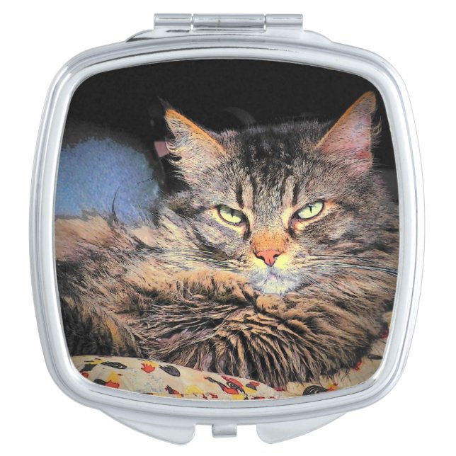 Smug Angel Cat Makeup Mirror (Front)