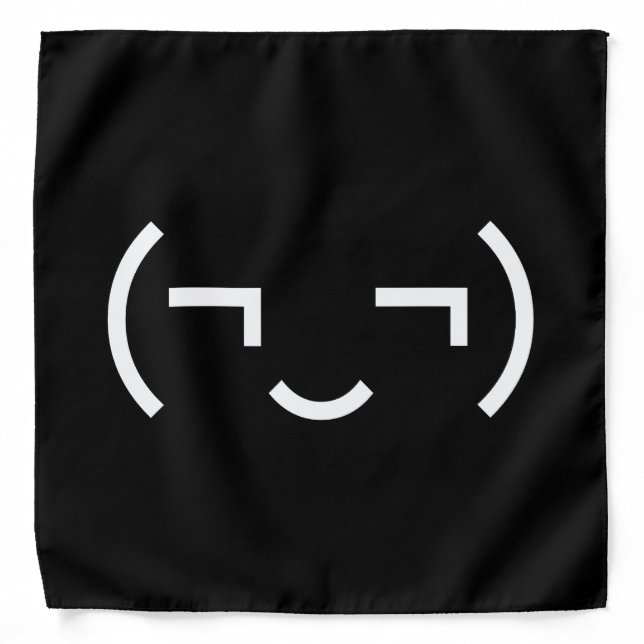 Smug Emoticon (¬‿¬) Japanese Kaomoji Bandana (Front)