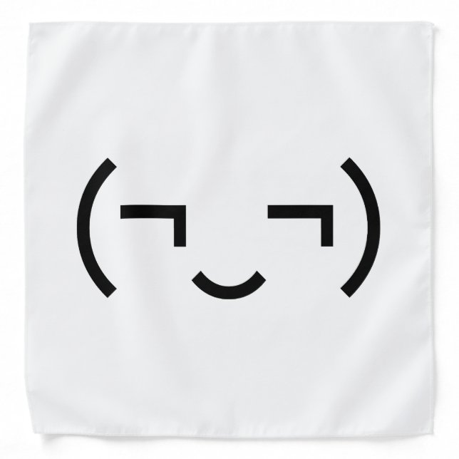 Smug Emoticon (¬‿¬) Japanese Kaomoji Bandana (Front)