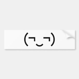 Smug Emoticon (¬‿¬) Japanese Kaomoji Bumper Sticker