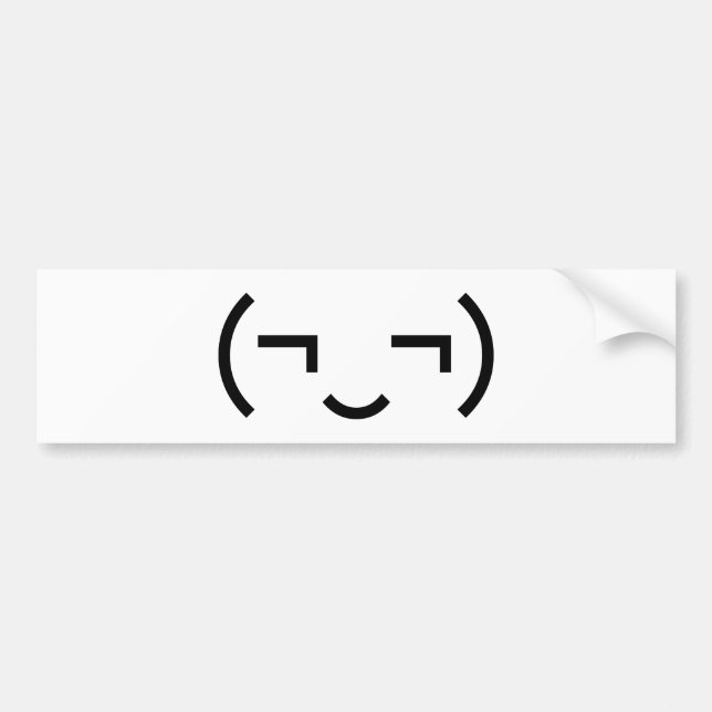 Smug Emoticon (¬‿¬) Japanese Kaomoji Bumper Sticker (Front)