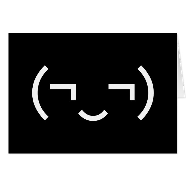 Smug Emoticon (¬‿¬) Japanese Kaomoji Cards (Front Horizontal)