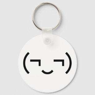 Smug Emoticon (¬‿¬) Japanese Kaomoji Keychain