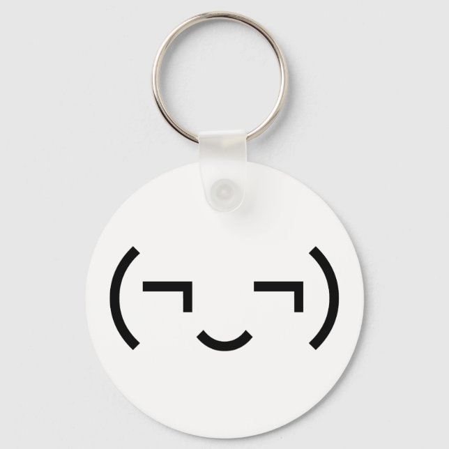 Smug Emoticon (¬‿¬) Japanese Kaomoji Keychain (Front)