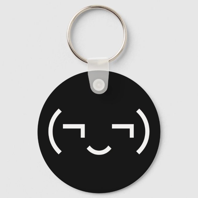 Smug Emoticon (¬‿¬) Japanese Kaomoji Keychain (Front)