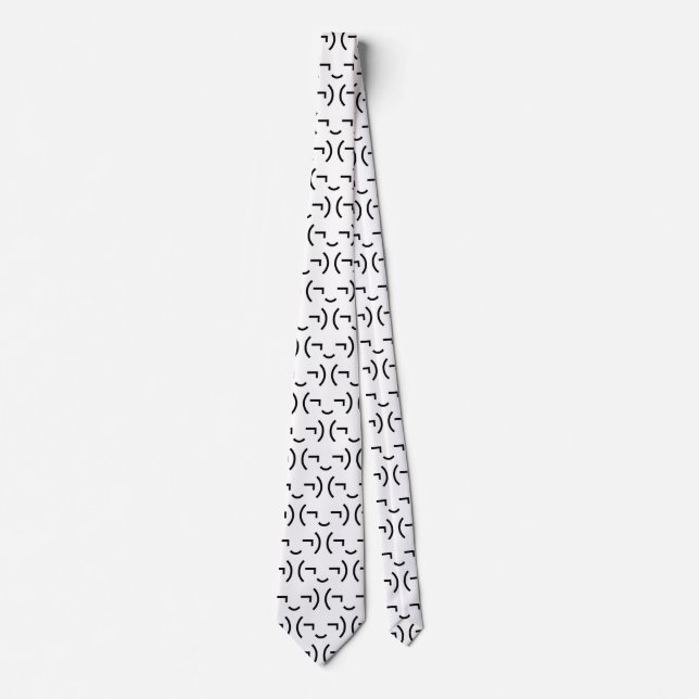 Smug Emoticon (¬‿¬) Japanese Kaomoji Neck Tie (Front)