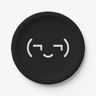 Smug Emoticon (¬‿¬) Japanese Kaomoji Paper Plates