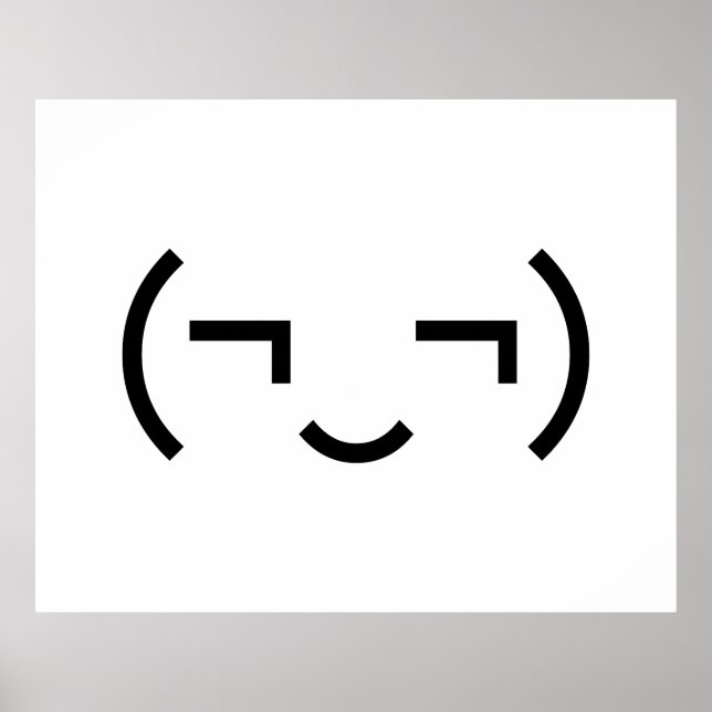 Smug Emoticon (¬‿¬) Japanese Kaomoji Poster (Front)