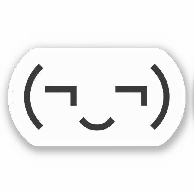 Smug Emoticon (¬‿¬) Japanese Kaomoji Sticker (Front)