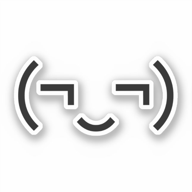 Smug Emoticon (¬‿¬) Japanese Kaomoji Sticker (Front)