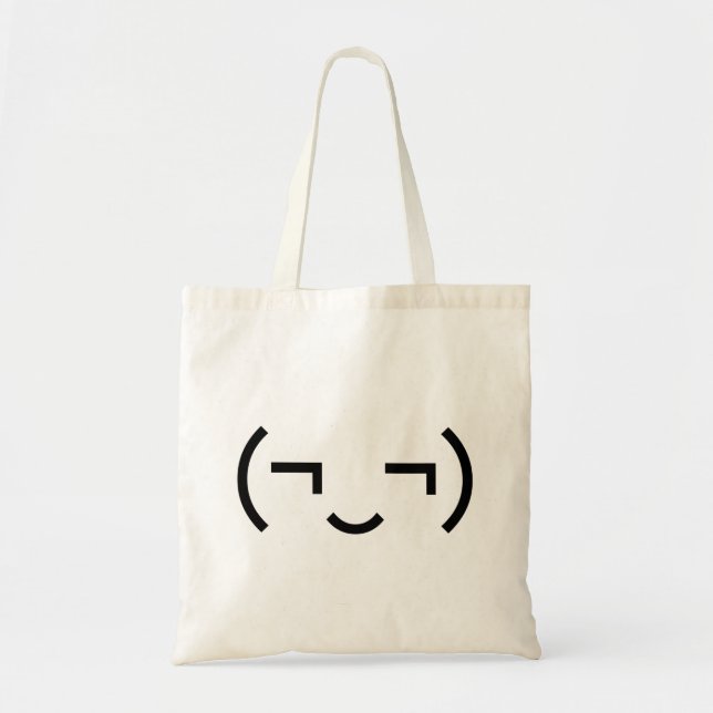 Smug Emoticon (¬‿¬) Japanese Kaomoji Tote Bag (Front)