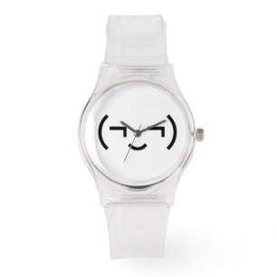 Smug Emoticon (¬‿¬) Japanese Kaomoji Watch