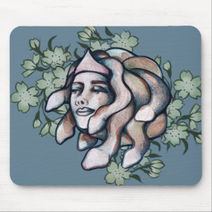 Smug Medusa Artwork soft gorgon art Medusa snakes Mouse Pad