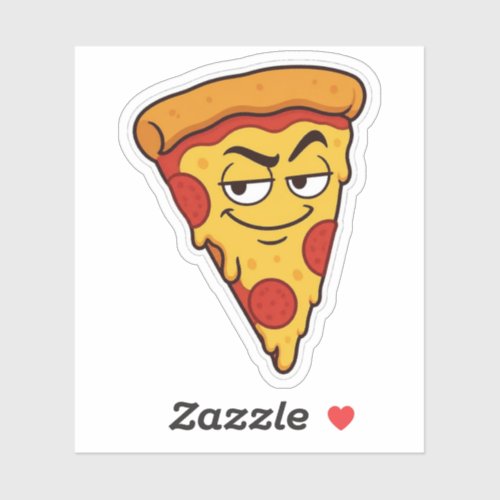 Smug Pizza Slice Funny Sticker