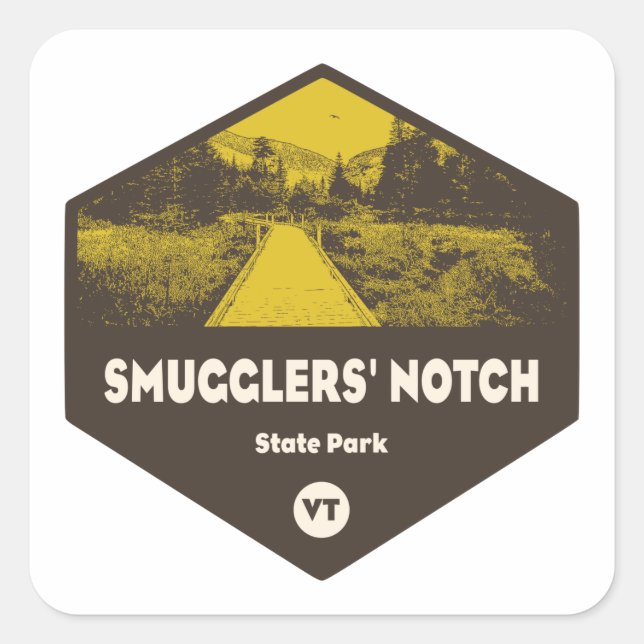Smugglers' Notch State Park Vermont Square Sticker (Front)