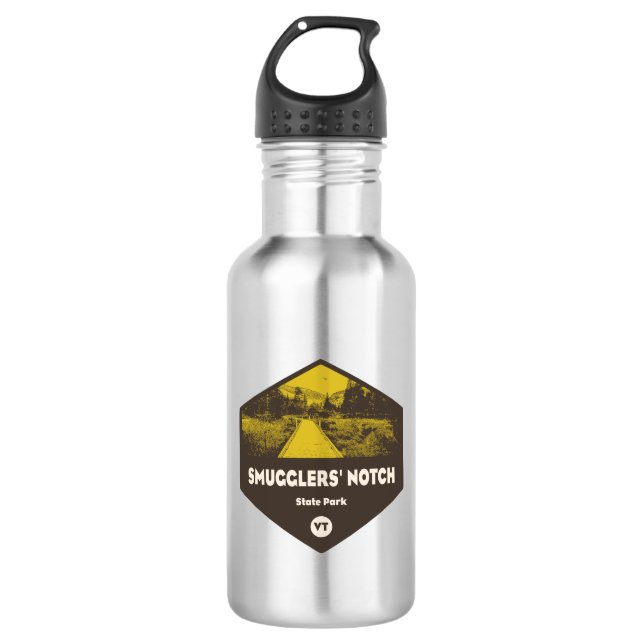 Smugglers' Notch State Park Vermont Stainless Steel Water Bottle (Front)