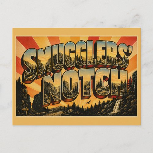 Smugglers' Notch VT Mountain Pass Cliffs Art Postcard