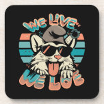 Smurf Cat - We Live We Love  Beverage Coaster
