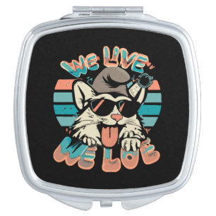 Smurf Cat - We Live We Love Compact Mirror