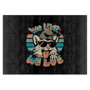 Smurf Cat - We Live We Love Cutting Board