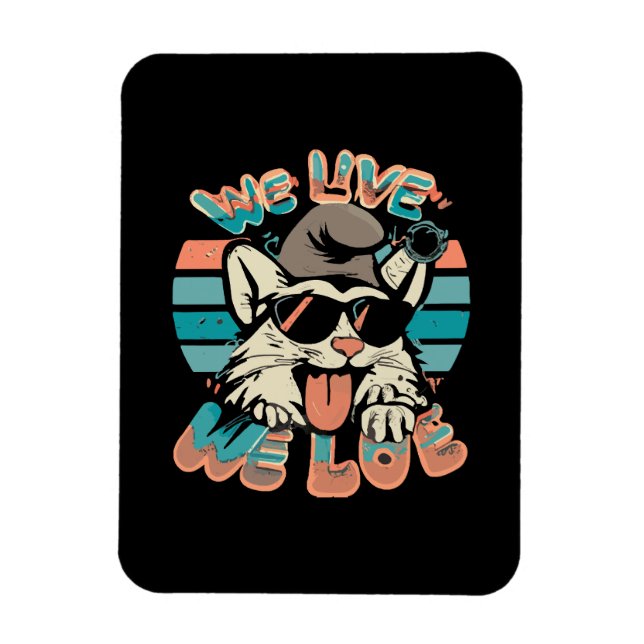 Smurf Cat - We Live We Love  Magnet (Vertical)