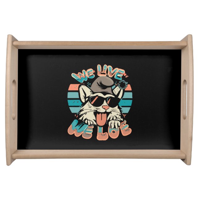 Smurf Cat - We Live We Love  Serving Tray (Front)