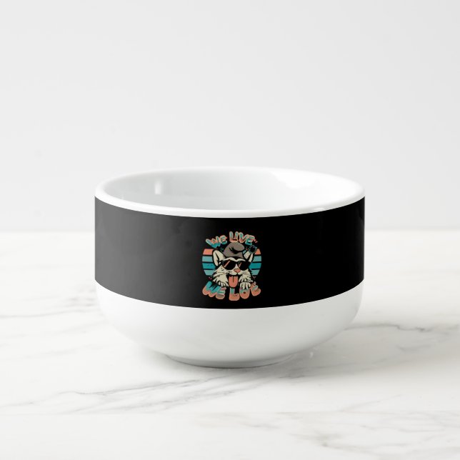 Smurf Cat - We Live We Love  Soup Mug (Front)